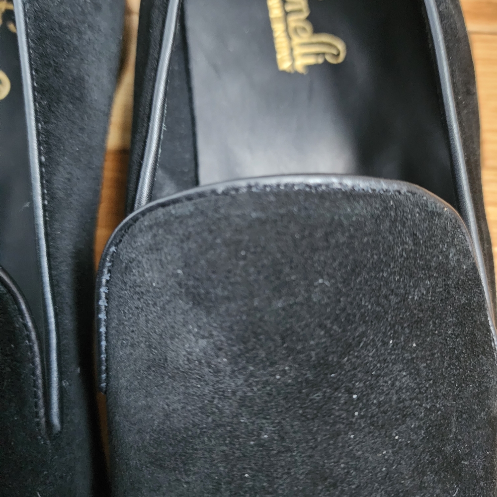 Cifinelli Men’s Black Suede Slip-On Loafers.Size 13 New With Box - Picture 3 of 9